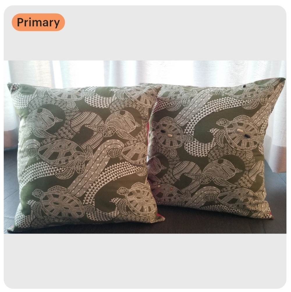 18x18 Pink And Green Accent Pillow Covers Turtle Pillow Cases